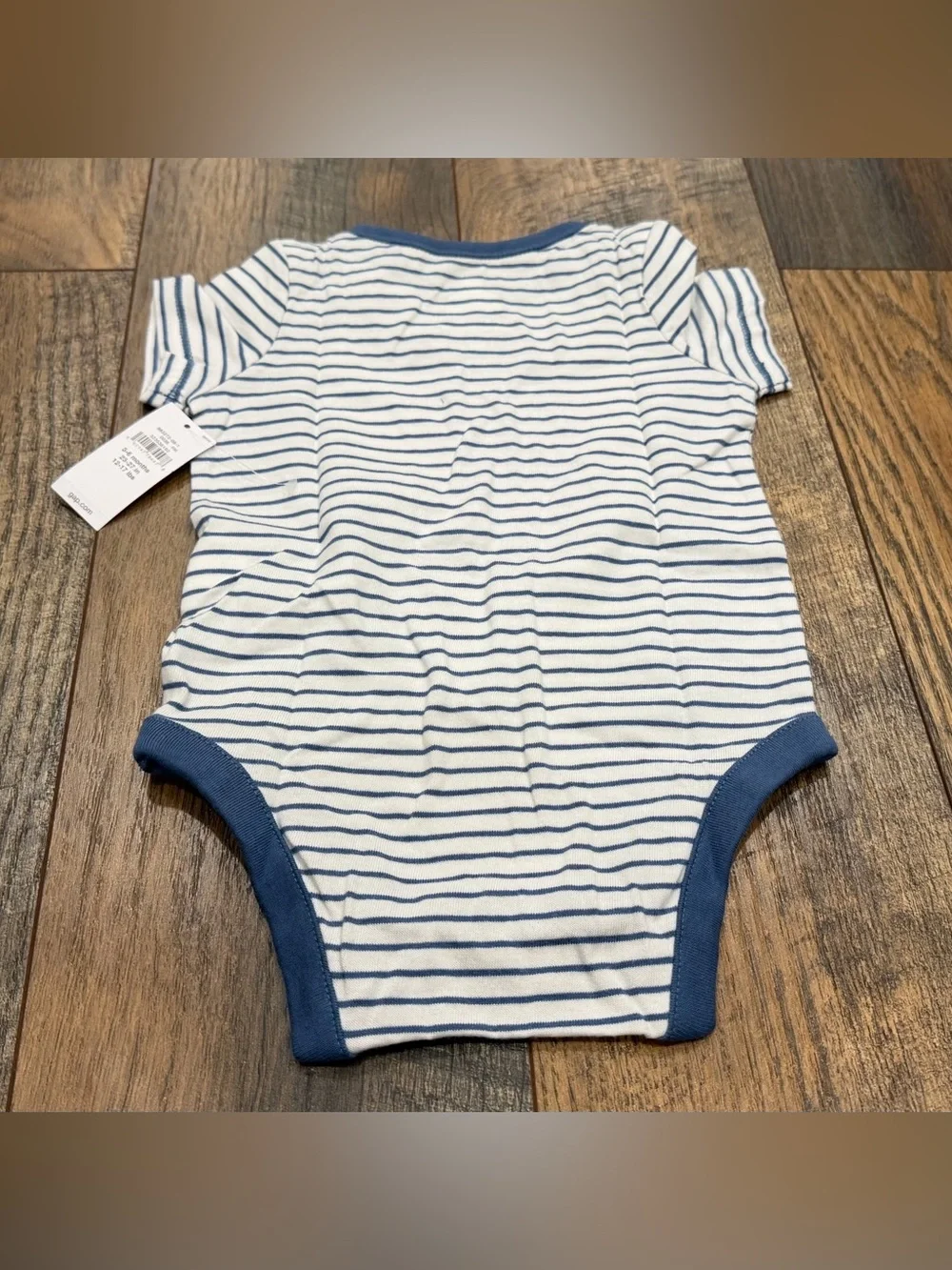 Baby Gap Boys White Blue Stripe Bodysuit Size 3-6 Months First Favorites Organic